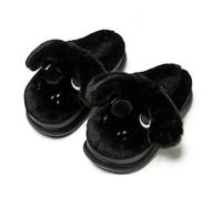ZNEL Pantuflas De Perro para Mujer Suaves Y Esponjosas Bonitas, Acogedoras Y Cálidas Espuma Viscoelástica Zapatillas De Algodón Suela Gruesa Antideslizante(38/39 EU, Black)