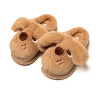 ZNEL Pantuflas De Perro para Mujer Suaves Y Esponjosas Bonitas, Acogedoras Y Cálidas Espuma Viscoelástica Zapatillas De Algodón Suela Gruesa Antideslizante(40/41 EU, Brown)