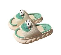 ZNEL Zapatillas De Rana para Mujeres Hombres Animal Dibujos Animados Pantuflas De Lino Antideslizantes Four Seasons Zapatos De Verano Al Aire Libre(36/37 EU, Green~A)