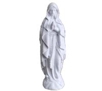 Znet3D Estatua de la Virgen María de Nuestra Señora de Lourdes, figura de mármol con acabado de piedra, decoración religiosa de pose de oración, fabricada en Estados Unidos