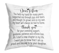 ZNGFON Dear mom I am so Proud and Blessed to be Your Daughter - Fundas de almohada de 18 x 18 pulgadas, regalos de madre de novia de hija, organizador, regalos de boda para mamá, tuviste mi mano