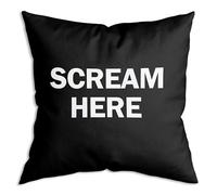 ZNGFON Scream Here - Fundas de almohada divertidas y raras de 18 x 18 pulgadas, fundas de almohada coloridas para decoración de oficina (negro 05)