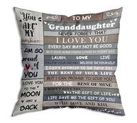 ZNGFON To My Granddaughter Never Forget That I Love You, fundas de almohada de 18 x 18 pulgadas, Navidad, cumpleaños, regalos de graduación de abuela y abuelo, regalo del día del niño, regalos de