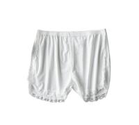 ZNJAMN Braguitas Tipo BóXer para Mujer 2pcs Women Summer Side Lace Safety Shorts Solid Sweet Loose Elastic Short Pants Ladies Anti-Walking Boxer Briefs Security Bottoms para Mujeres(White)