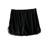 ZNJAMN Braguitas Tipo BóXer para Mujer 2pcs Women Summer Side Lace Safety Shorts Solid Sweet Loose Elastic Short Pants Ladies Anti-Walking Boxer Briefs Security Bottoms para Mujeres(Black)