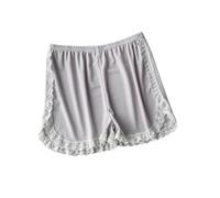 ZNJAMN Braguitas Tipo BóXer para Mujer 2pcs Women Summer Side Lace Safety Shorts Solid Sweet Loose Elastic Short Pants Ladies Anti-Walking Boxer Briefs Security Bottoms para Mujeres(Gray)