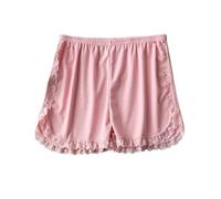 ZNJAMN Braguitas Tipo BóXer para Mujer 2pcs Women Summer Side Lace Safety Shorts Solid Sweet Loose Elastic Short Pants Ladies Anti-Walking Boxer Briefs Security Bottoms para Mujeres(Pink)