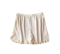 ZNJAMN Braguitas Tipo BóXer para Mujer 2pcs Women Summer Side Lace Safety Shorts Solid Sweet Loose Elastic Short Pants Ladies Anti-Walking Boxer Briefs Security Bottoms para Mujeres(Nude Color)