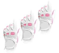 ZNJAMN Guante De Golf Guantes de Golf for Mujer, Mano Izquierda, Antideslizantes, Transpirables, Paquete 3 Guantes for Golfista diestro para Principiantes(M-20)