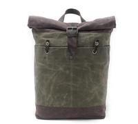 ZNJAMN Mochila Roll Top Mochila de lona for hombre, mochila viaje enrollable, impermeable for estudiantes universitarios, for ordenador portátil Para Viaje Uni Ciclismo Trabajo(Deep Green)