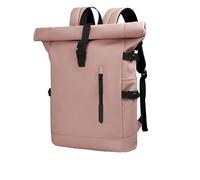 ZNJAMN Mochila Roll Top Mochila de moda con parte superior enrollable for mujer, expandible, impermeable Para Viaje Uni Ciclismo Trabajo(Pink)