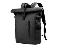 ZNJAMN Mochila Roll Top Mochila de moda con parte superior enrollable for mujer, expandible, impermeable Para Viaje Uni Ciclismo Trabajo(Black)