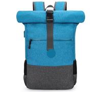 ZNJAMN Mochila Roll Top Mochila enrollable for hombre y mujer, impermeable, for viajes, senderismo, ligera, informal, for el día a, for la escuela Para Viaje Uni Ciclismo Trabajo(Blue)