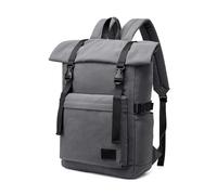 ZNJAMN Mochila Roll Top Mochila for portátil de 15,6 pulgadas for hombre, con parte superior enrollable Para Viaje Uni Ciclismo Trabajo(Gray)
