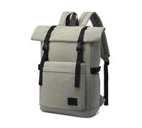 ZNJAMN Mochila Roll Top Mochila for portátil de 15,6 pulgadas for hombre, con parte superior enrollable Para Viaje Uni Ciclismo Trabajo(White)