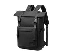 ZNJAMN Mochila Roll Top Mochila for portátil de 15,6 pulgadas for hombre, con parte superior enrollable Para Viaje Uni Ciclismo Trabajo(Black)