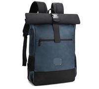 ZNJAMN Mochila Roll Top Mochila for portátil de viaje con parte superior enrollable, impermeable, poliuretano Para Viaje Uni Ciclismo Trabajo(Blue)