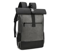 ZNJAMN Mochila Roll Top Mochila for portátil de viaje con parte superior enrollable, impermeable, poliuretano Para Viaje Uni Ciclismo Trabajo(Gray)