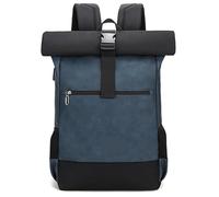 ZNJAMN Mochila Roll Top Mochilas impermeables for computadora, ligeras, de cuero sintético, con parte superior enrollable, for hombres y mujeres Para Viaje Uni Ciclismo Trabajo(Blue)