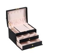 ZNJAMN Organizador De Joyas De Viaje 1PC, Lock Arch Three Layer Jewelry Box, Suitable For All Kinds of Storage para Anillos Y Collares(Black)
