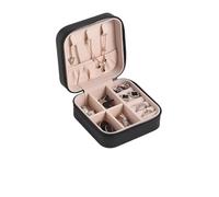 ZNJAMN Organizador De Joyas De Viaje Minimally Designed Accessory Storage Box For Portable Travel and of Earrings Necklaces Rings and Jewelry Boxes para Anillos Y Collares(Black)