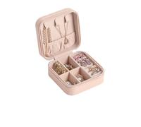 ZNJAMN Organizador De Joyas De Viaje Minimally Designed Accessory Storage Box For Portable Travel and of Earrings Necklaces Rings and Jewelry Boxes para Anillos Y Collares(Pink)