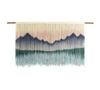 ZNKZJ Tapiz de macramé Hecho a Mano para Colgar en la Pared,tapices de macramé teñidos a Mano Boho Chic,cordón de macramé 100% Tejido Tapiz de Pintura de Paisaje decoración Beige,100x60cm