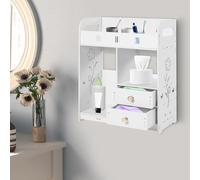 ZNLLQZN Armario de pared para baño, mueble de baño, mueble de baño, estantería de pared con 2 cajones, para dormitorio, baño y salón, capacidad de carga de 15 kg