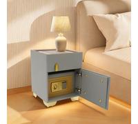 ZNLLQZN Mesita de noche 2 en 1, armario de noche inteligente, cómoda de noche con caja fuerte, altavoz Bluetooth y dos métodos de carga, para salón y dormitorio, 40 x 40 x 50 cm (gris)