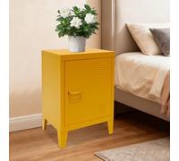 ZNLLQZN Mesita de noche de 2 niveles, mesa de salón, armario de metal con una puerta de armario, armario de almacenamiento multiusos, mesa auxiliar pequeña, mesa de sofá, mesita de noche independiente