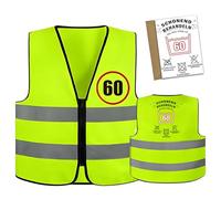 Znnhnn Chaleco Divertido de Cumpleaños, Chaleco Reflectante Amarillo, Regalo Original para Hombre y Mujer, Regalos Divertidos para Hombres y Mujeres que Cumplen 60 Años, Decoración