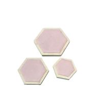 ZNTIHZ 3 unids/Set de Madera en Forma de hexágono Bandeja de Almacenamiento de joyería Pendientes Anillo Bandeja para Guardar y Exhibir Aretes(Pink)