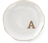 ZNTIHZ Bandeja de joyería con Plato de Anillo con Iniciales, Compromiso de Boda con Monograma AZ for Mujeres, Amigas, Hermana, cerámica Blanca para Guardar y Exhibir Aretes(L)