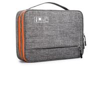 ZNTIHZ Bolsa de Juegos for Accesorios electrónicos Doble Capa, con Tiras Desmontables for Separar la habitación para Almacenar Cables De Datos(Gray)