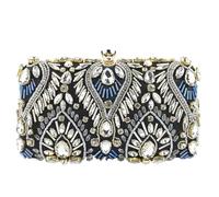 ZNTIHZ Bolsos de mano lujo con diamantes imitación, bolsos exquisitos for mujer, cadena cuentas perlas, bolso hombro for boda Para Cenas Y Riestas(Color 2)