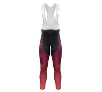 ZNTIHZ Pantalones de Ciclismo Profesionales for Mujer, Invierno, Forro Polar, Cintura Alta, elásticos, Secado rápido, con Tirantes for Carretera para Ciclismo Y Turismo(Red,M)