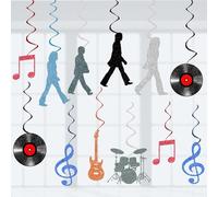 ZNVALE Decoraciones de fiesta de rock and roll de los años 60, retro, con diseño de espirales colgantes, decoración de techo, suministros para eventos, cumpleaños, decoración de fiesta