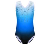 ZNYUNE Niña Maillot de Gimnasia sin Mangas B180 Azul 8A