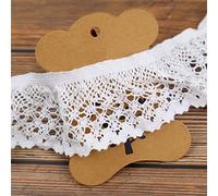 ZNZAKKA Encaje elástico, ribete de volantes para costura de tela, suministros de manualidades, cinta elástica de ganchillo (2 pulgadas y 3 yardas, ribete elástico blanco con volantes)