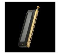 ZOAPDEBCE Armónica diatónica para niños y adultos, 12/16 Holes Chromatic Scale Harmonica C Key Black Gold Professional Mouth Harmonica Playing Musical Instrument harmonica Beginners(Black 12 Holes)