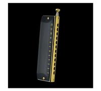 ZOAPDEBCE Armónica diatónica para niños y adultos, 12/16 Holes Chromatic Scale Harmonica C Key Black Gold Professional Mouth Harmonica Playing Musical Instrument harmonica Beginners(Black King 12 Hole