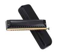 ZOAPDEBCE Armónica diatónica para niños y adultos, 12 Hole Chromatic Harmonica 16 Holes Mouth Harmonica Kit Black Professional Musical Instruments harmonica Beginners(16 Holes)