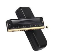 ZOAPDEBCE Armónica diatónica para niños y adultos, 12 Hole Chromatic Harmonica 16 Holes Mouth Harmonica Kit Black Professional Musical Instruments harmonica Beginners(12 Holes)