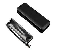 ZOAPDEBCE Armónica diatónica para niños y adultos, Black 12 Hole Chromatic Harmonica C Key Beginners Mouth Harmonica Student Professional Musical Instrument harmonica Beginners