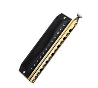 ZOAPDEBCE Armónica diatónica para niños y adultos, Black Gold Chromatic Harmonica 12 Holes 48 Tone C Key Professional Harmonica Playing Musical Instruments harmonica Beginners