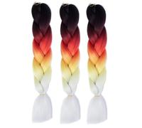 ZOAPDEBCE Cinta de extensión del cabello humano, 3 unids/lote trenza Jumbo trenzas de ganchillo extensión de cabello pelo trenzado Jumbo pelo de fibra sintética for trenzar (CBZ-25-D1)(CBZ-25-D1)