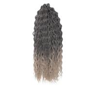 ZOAPDEBCE Cinta de extensión del cabello humano, Cabello rizado, onda de agua, cabello de ganchillo, cabello trenzado sintético, rubio, rosa, extensión de cabello trenzado de onda profunda de 24 pulga