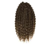 ZOAPDEBCE Cinta de extensión del cabello humano, Cabello rizado, onda de agua, cabello de ganchillo, cabello trenzado sintético, rubio, rosa, extensión de cabello trenzado de onda profunda de 24 pulga