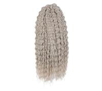 ZOAPDEBCE Cinta de extensión del cabello humano, Cabello rizado, onda de agua, cabello de ganchillo, cabello trenzado sintético, rubio, rosa, extensión de cabello trenzado de onda profunda de 24 pulga