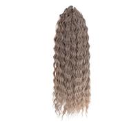 ZOAPDEBCE Cinta de extensión del cabello humano, Cabello rizado, onda de agua, cabello de ganchillo, cabello trenzado sintético, rubio, rosa, extensión de cabello trenzado de onda profunda de 24 pulga
